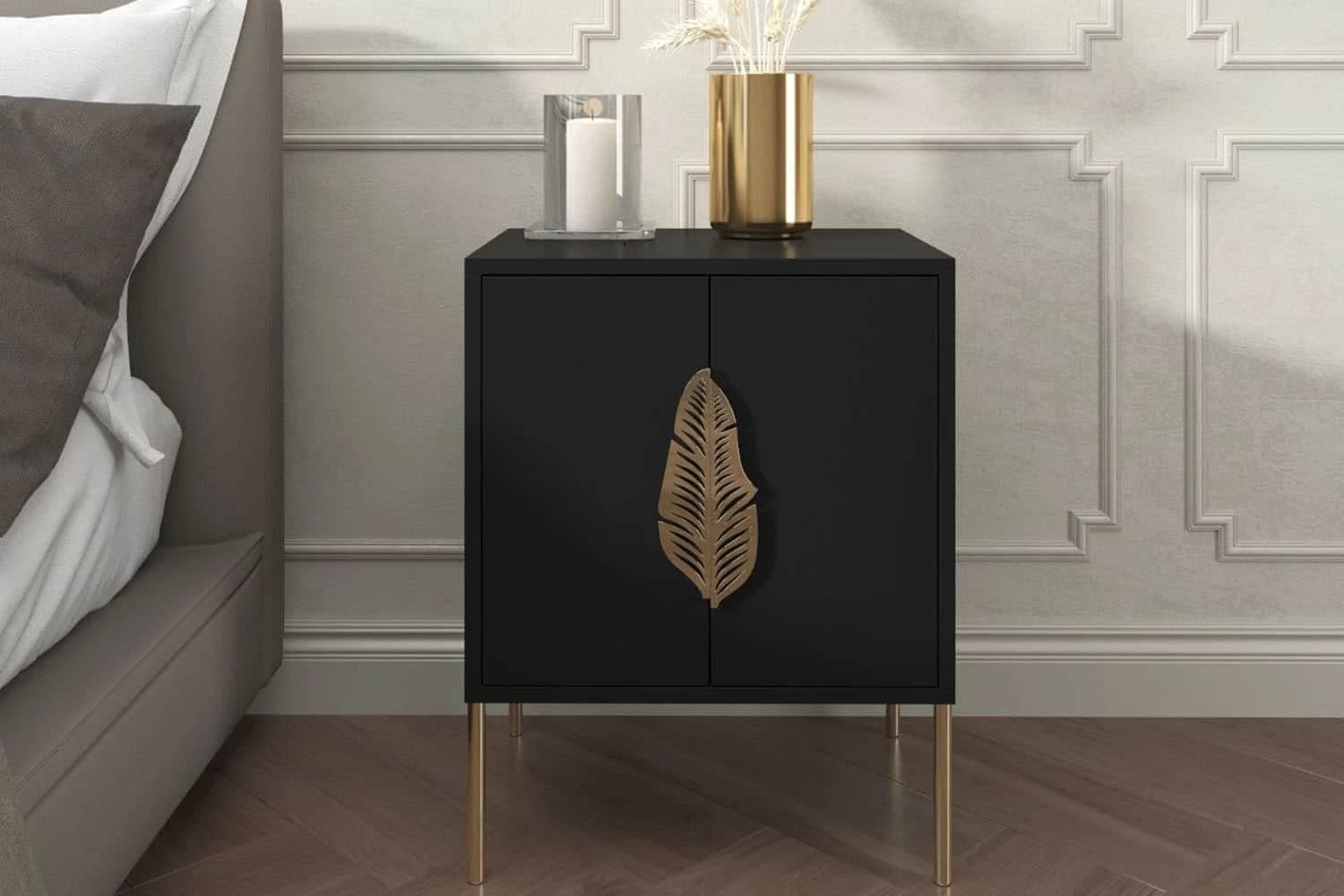 Noptieră Merlin, Personalizabilă, Accesorii placate cu Aur, 54 x 40 x 69 cm