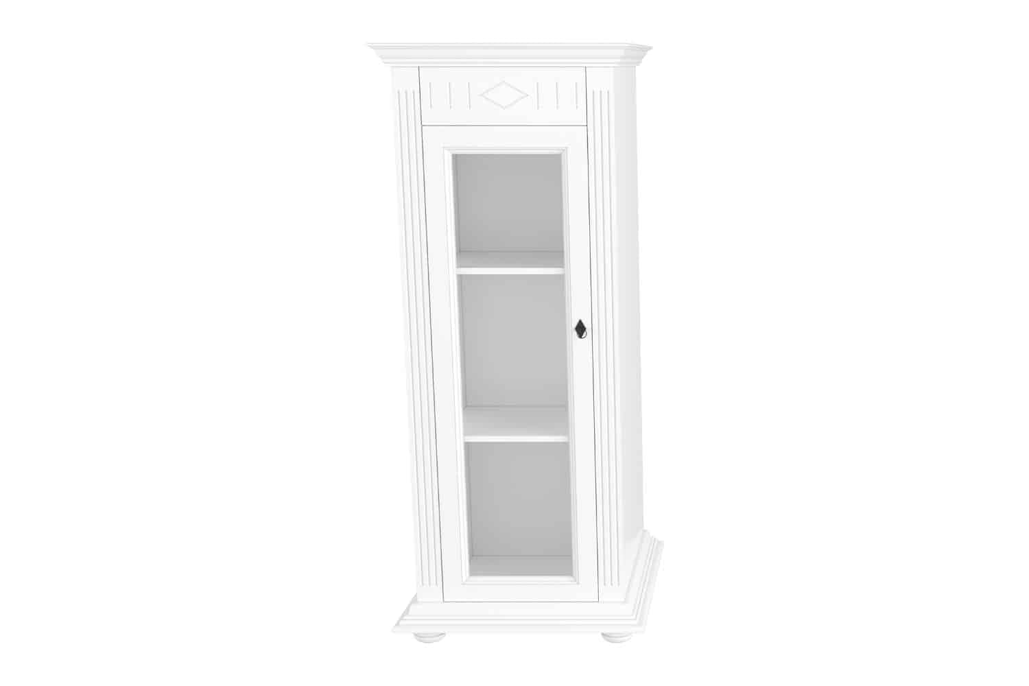 vitrina clara, lemn masiv, alb, 99 x 39 x 195 cm