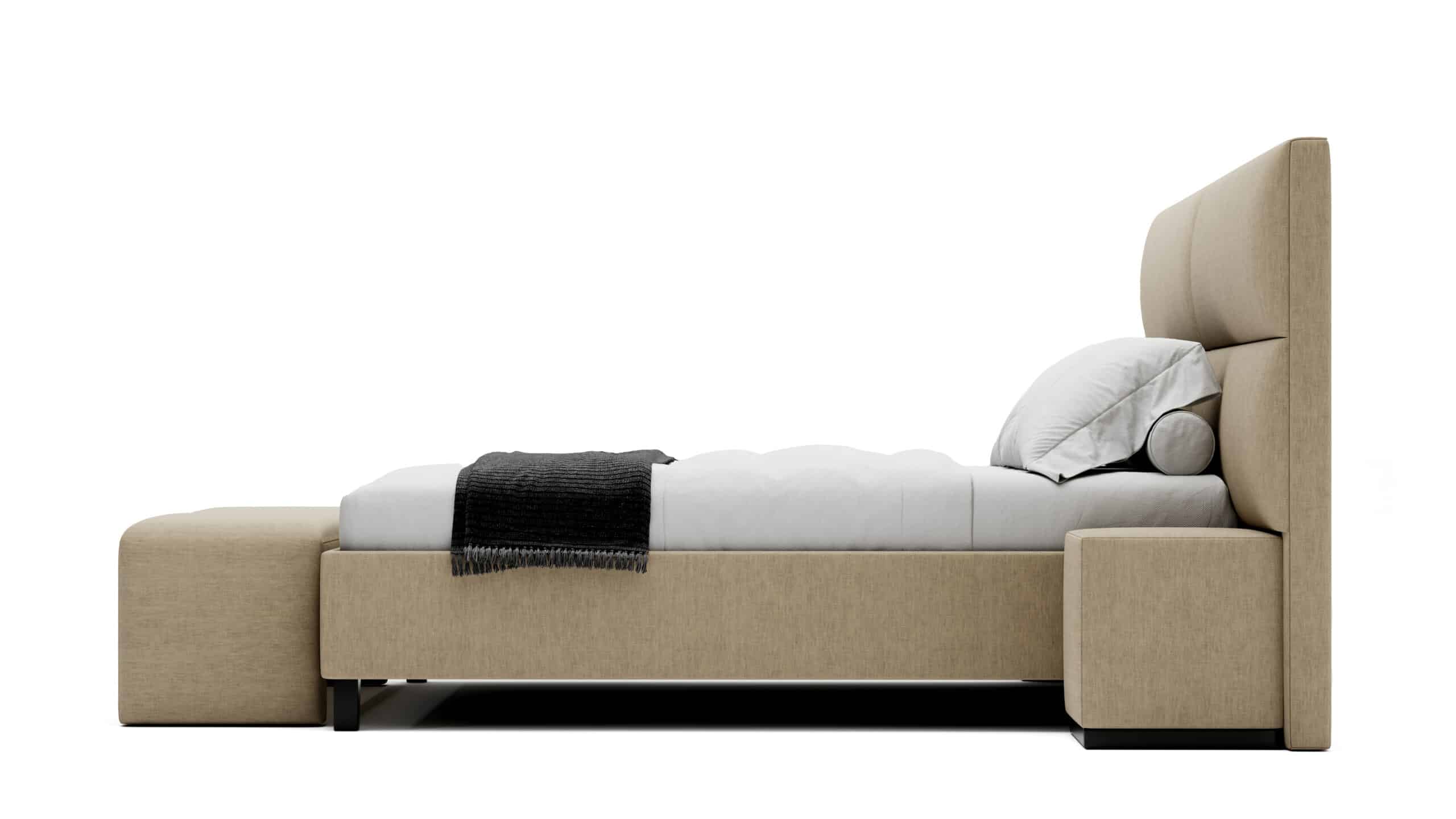 pat swon tapitat cu saltea 140/160/180x200cm