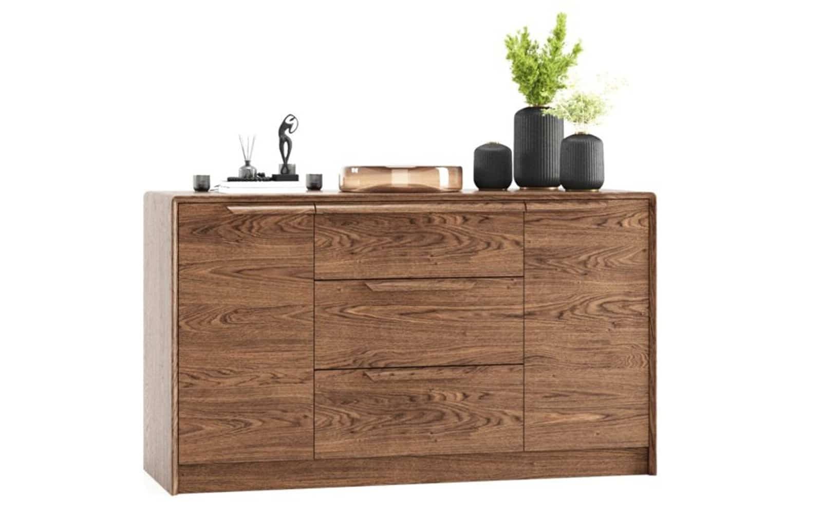 comoda bordo, lemn masiv, 3 sertare , 2 usi, 140 x 48 x 84 cm
