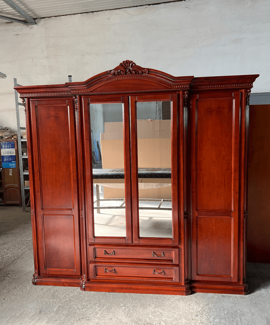 Dulap Briston 4 usi si 2 sertare, Lemn masiv, 240 x 68 x 233 cm