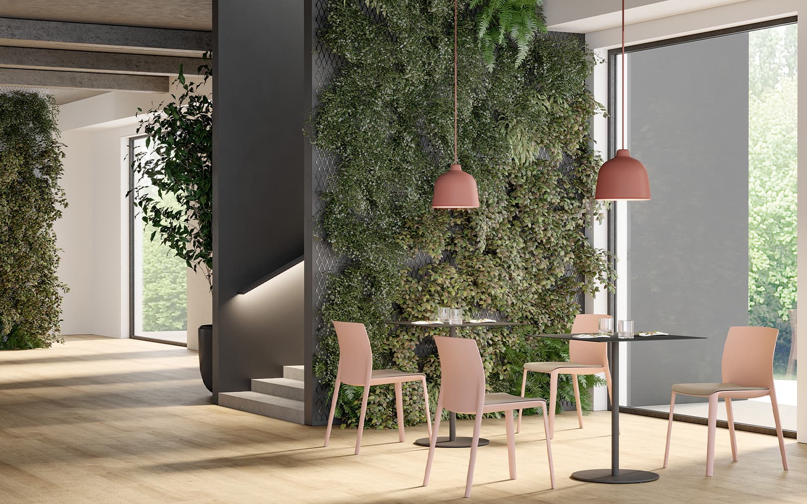 Klia – Scaun monobloc cu 4 picioare si sezut tapitat fix