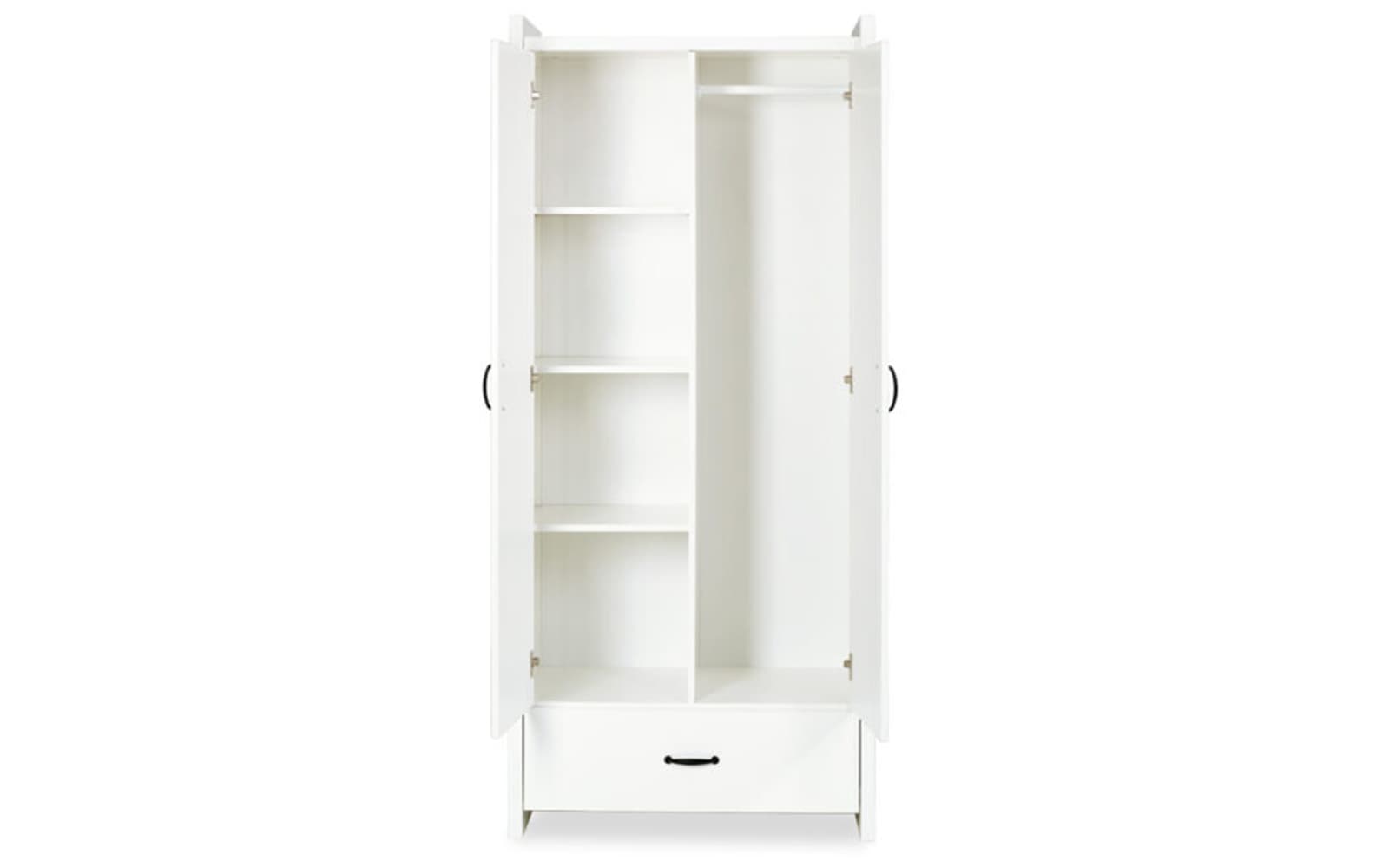 Dulap Amelie, 84×190×50 cm, Alb/Stejar