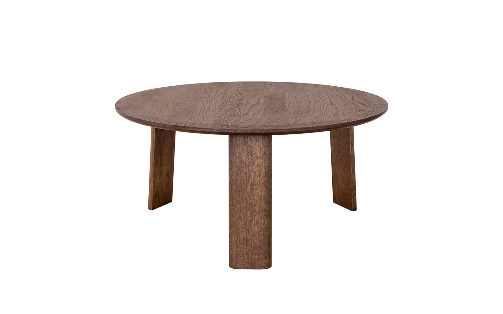 Măsuță rotundă Monte, lemn masiv, finisaj nuc, Ø71×34 cm