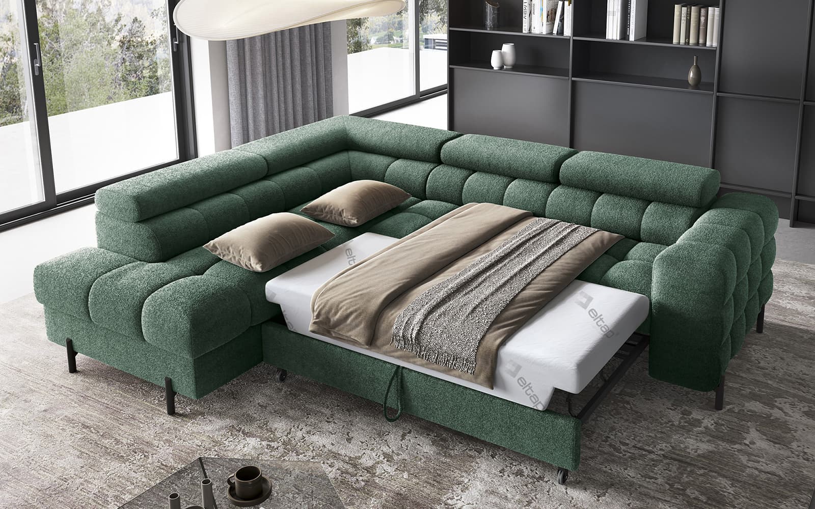 Colțar Ferry, Extensibil, 276x72x200, Material Amore 35