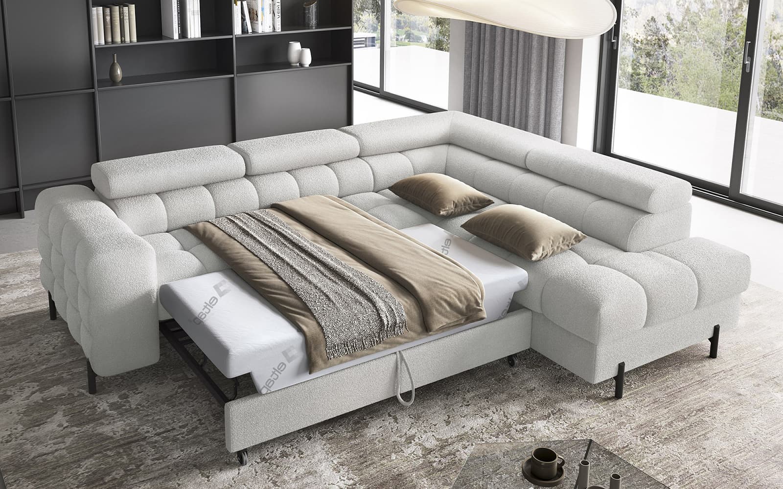 Colțar Ferry, Extensibil, 276x72x200, Material Royal 03