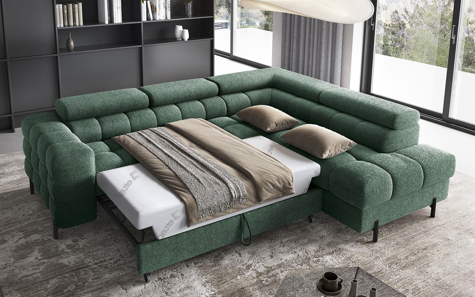 Colțar Ferry, Extensibil, 276x72x200, Material Amore 35