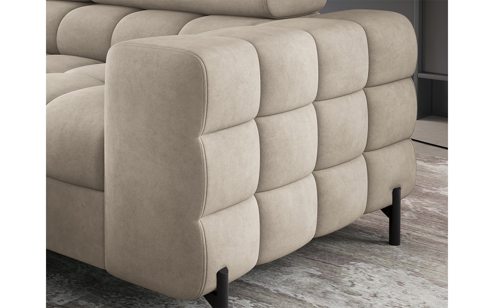 Colțar Ferry, Extensibil, 276x72x200, Material Aura 18