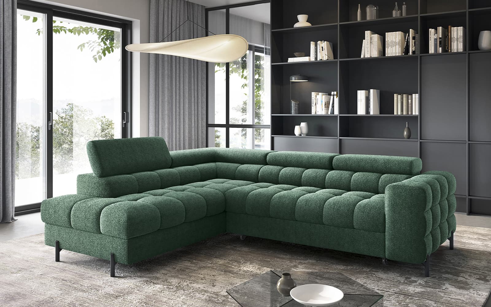 Colțar Ferry, Extensibil, 276x72x200, Material Amore 35