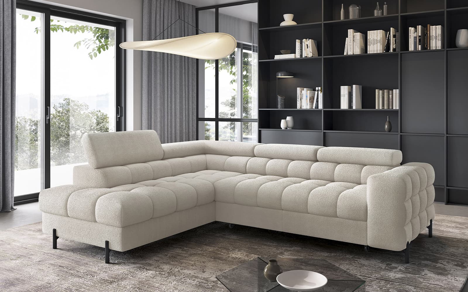 Colțar Ferry, Extensibil, 276x72x200, Material Royal 18