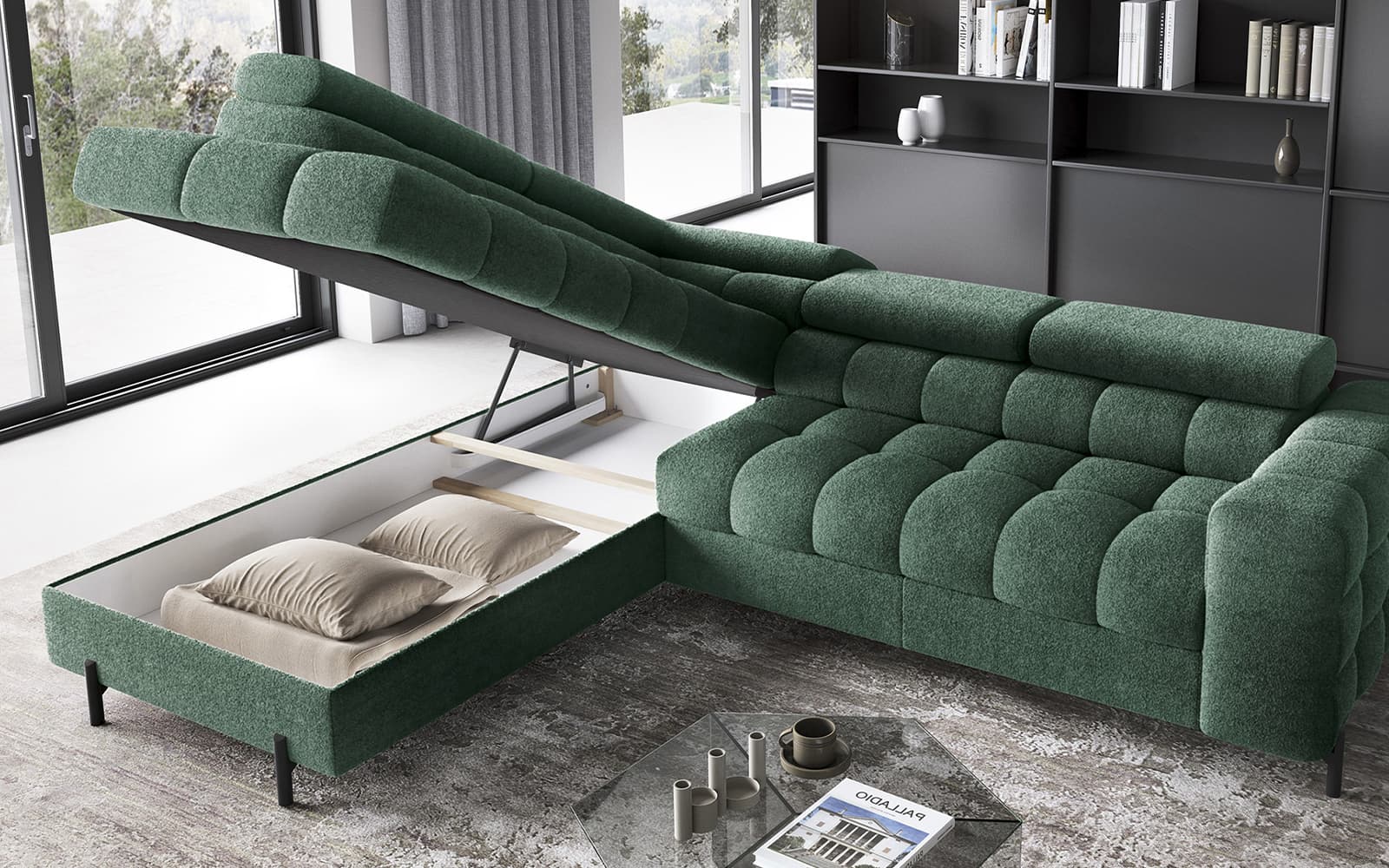 Colțar Ferry, Extensibil, 276x72x200, Material Amore 35