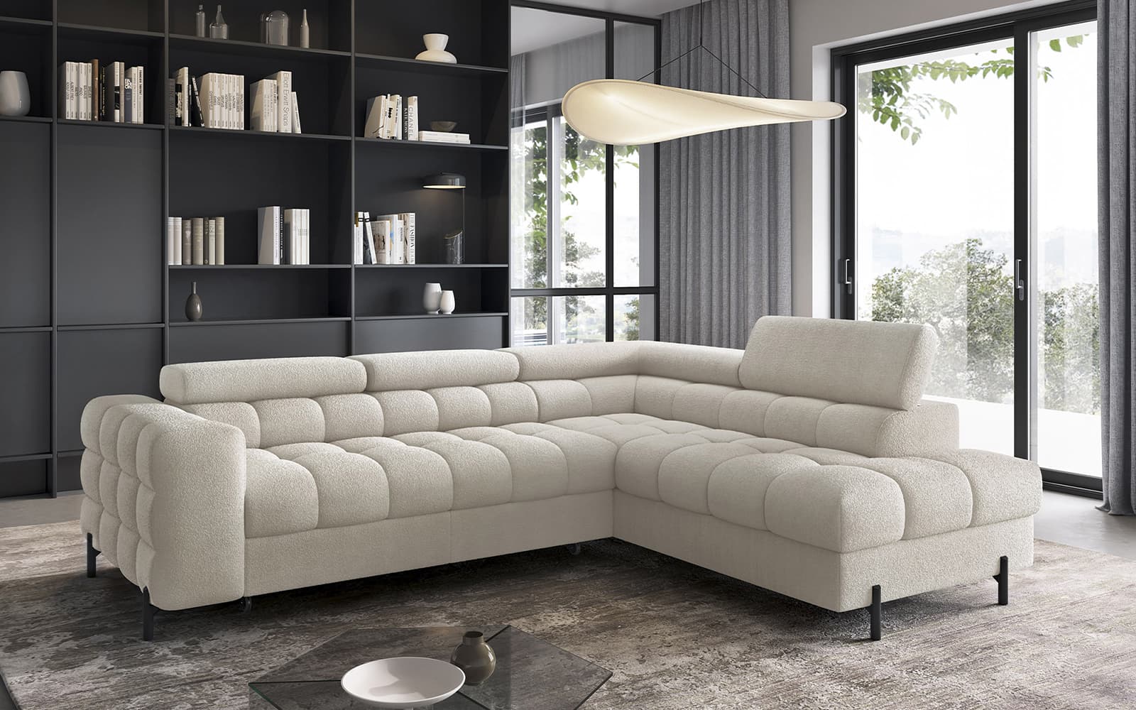 Colțar Ferry, Extensibil, 276x72x200, Material Royal 18