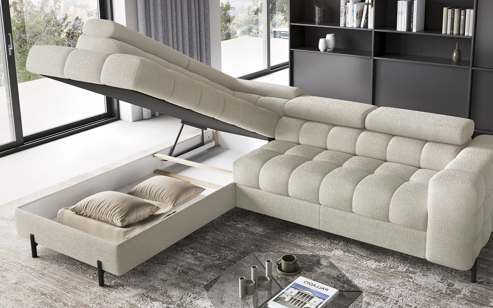 Colțar Ferry, Extensibil, 276x72x200, Material Royal 18