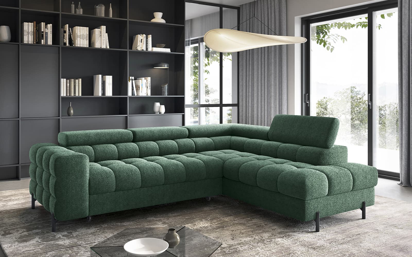 Colțar Ferry, Extensibil, 276x72x200, Material Amore 35
