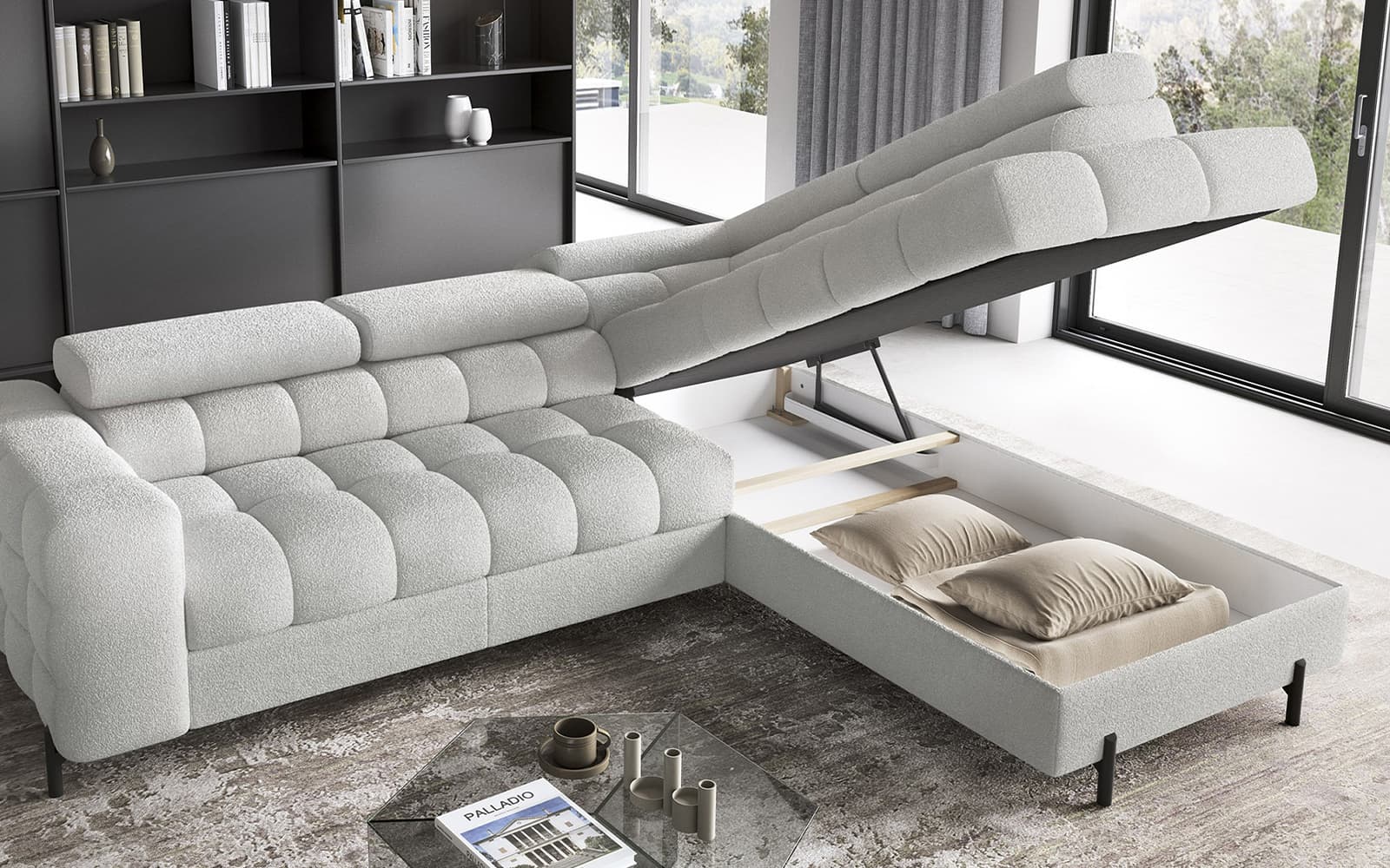 Colțar Ferry, Extensibil, 276x72x200, Material Royal 03