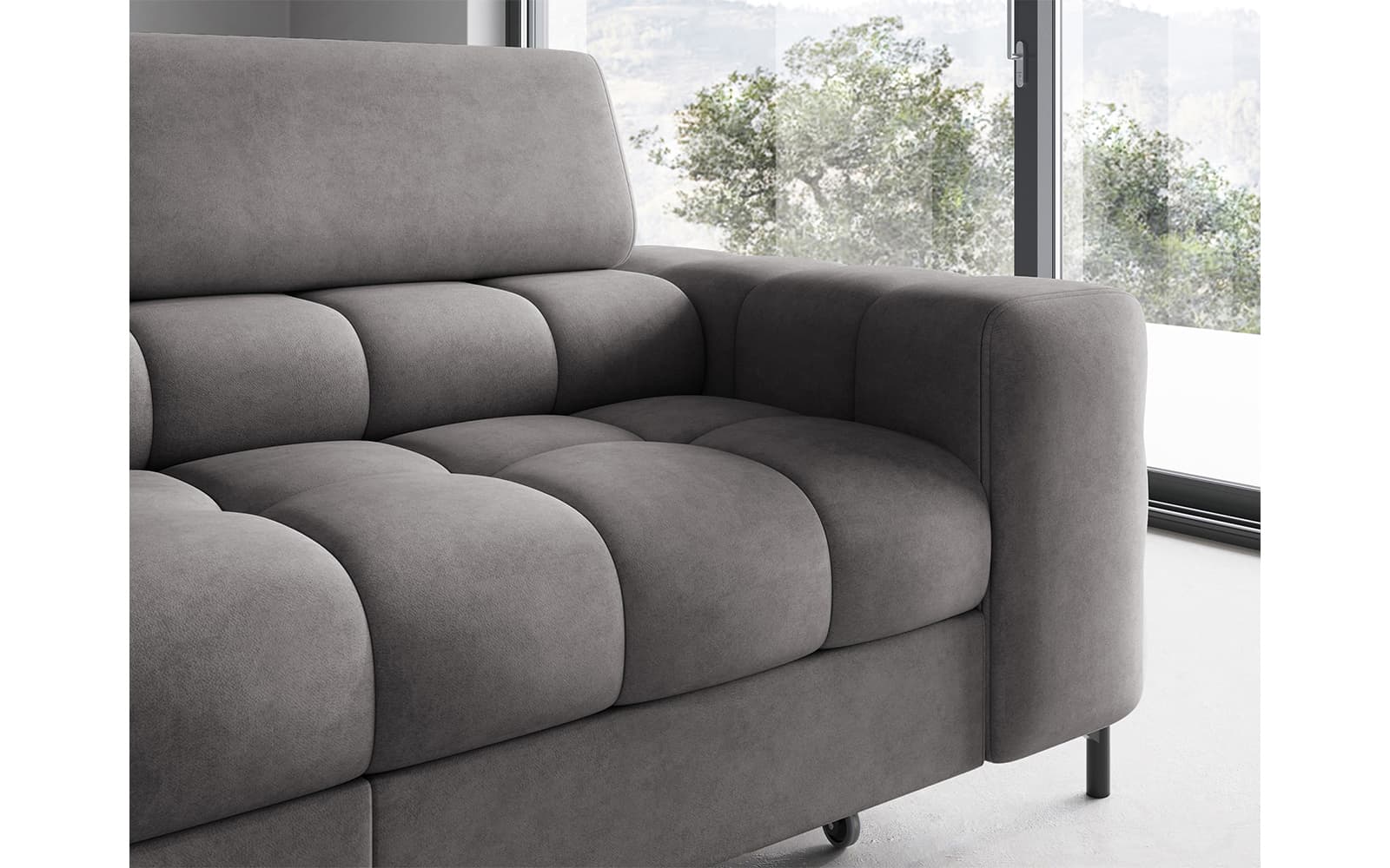 Colțar Ferry, Extensibil, 276x72x200, Material Aura 04, stanga