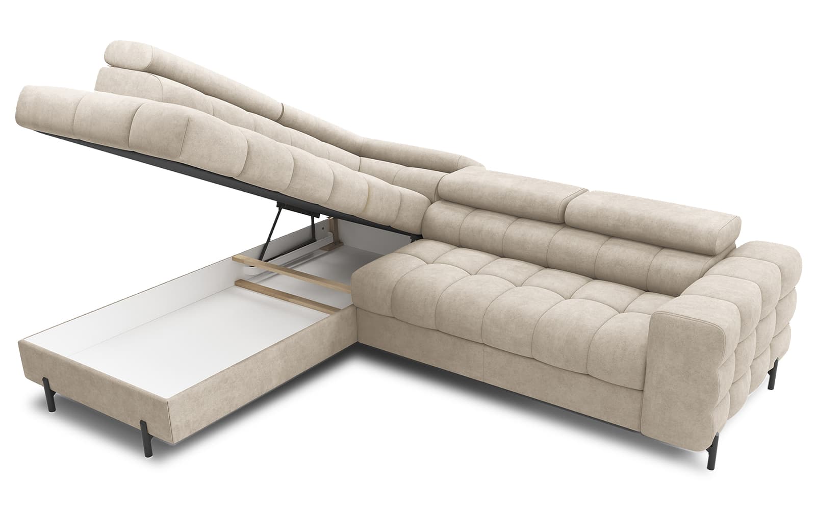 Colțar Ferry, Extensibil, 276x72x200, Material Aura 18