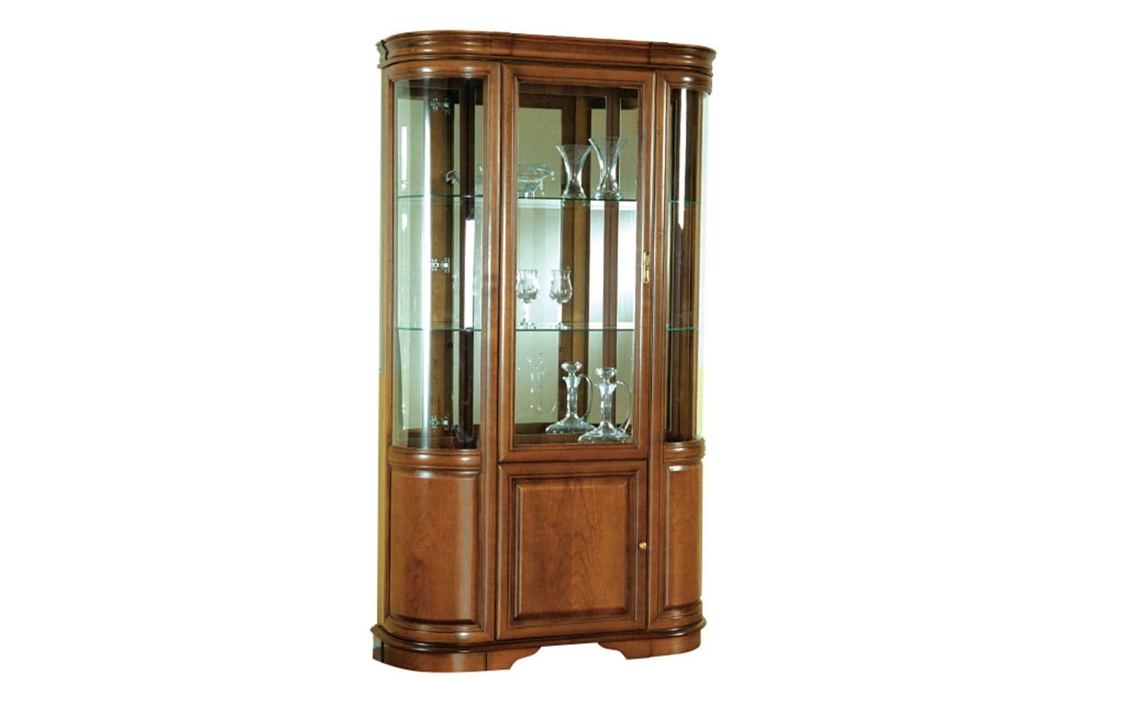Vitrina Zefyra, Lemn Masiv, Nuc, 212×122 cm×41 cm