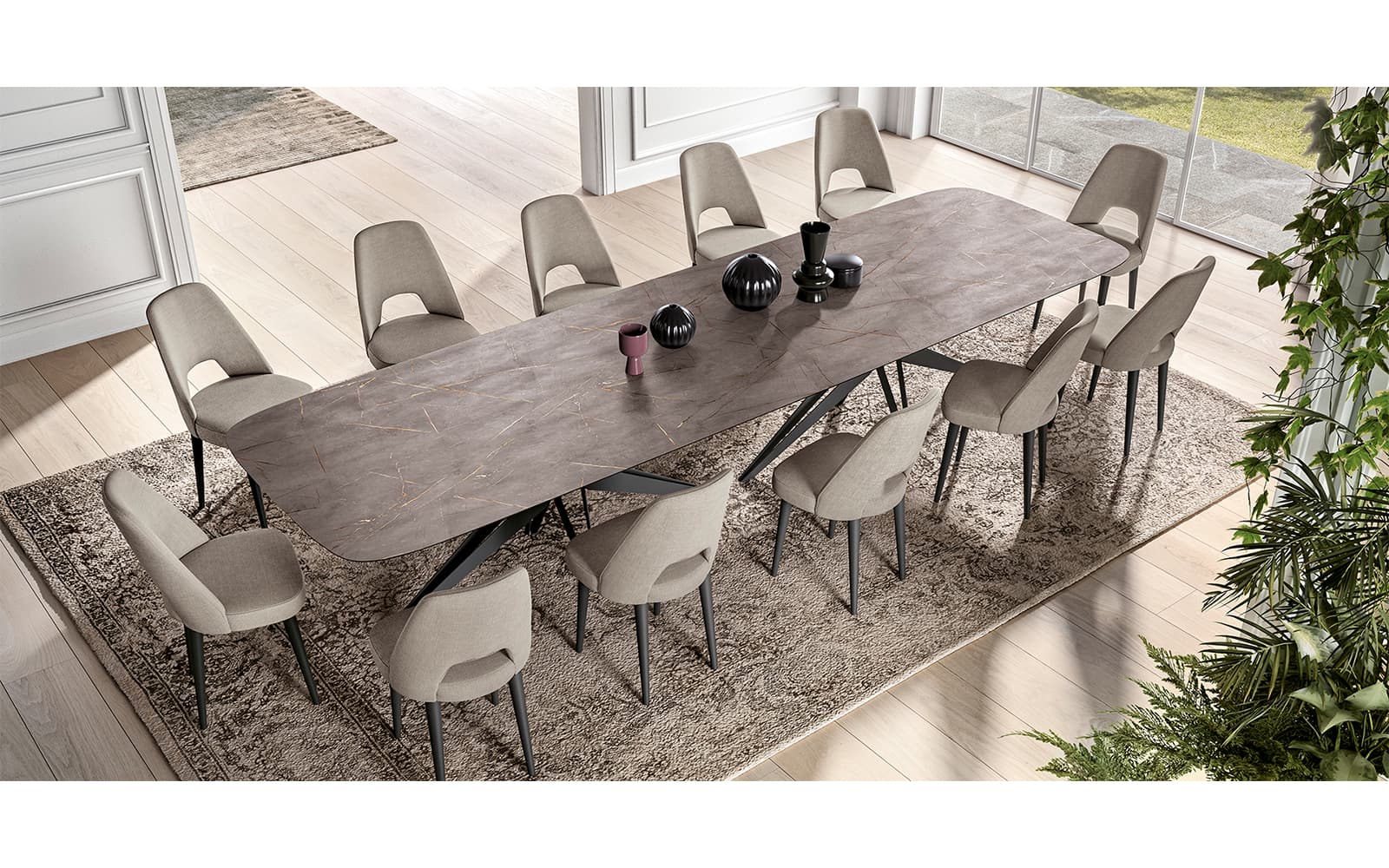 Scaun tapițat Eclat Sand, 50 × 56 × 94 cm
