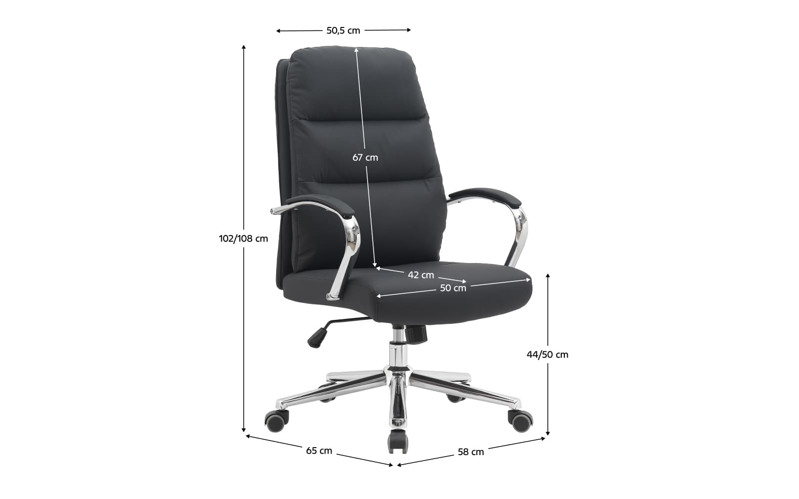 Scaun de birou, negru/crom, Ergo Professional