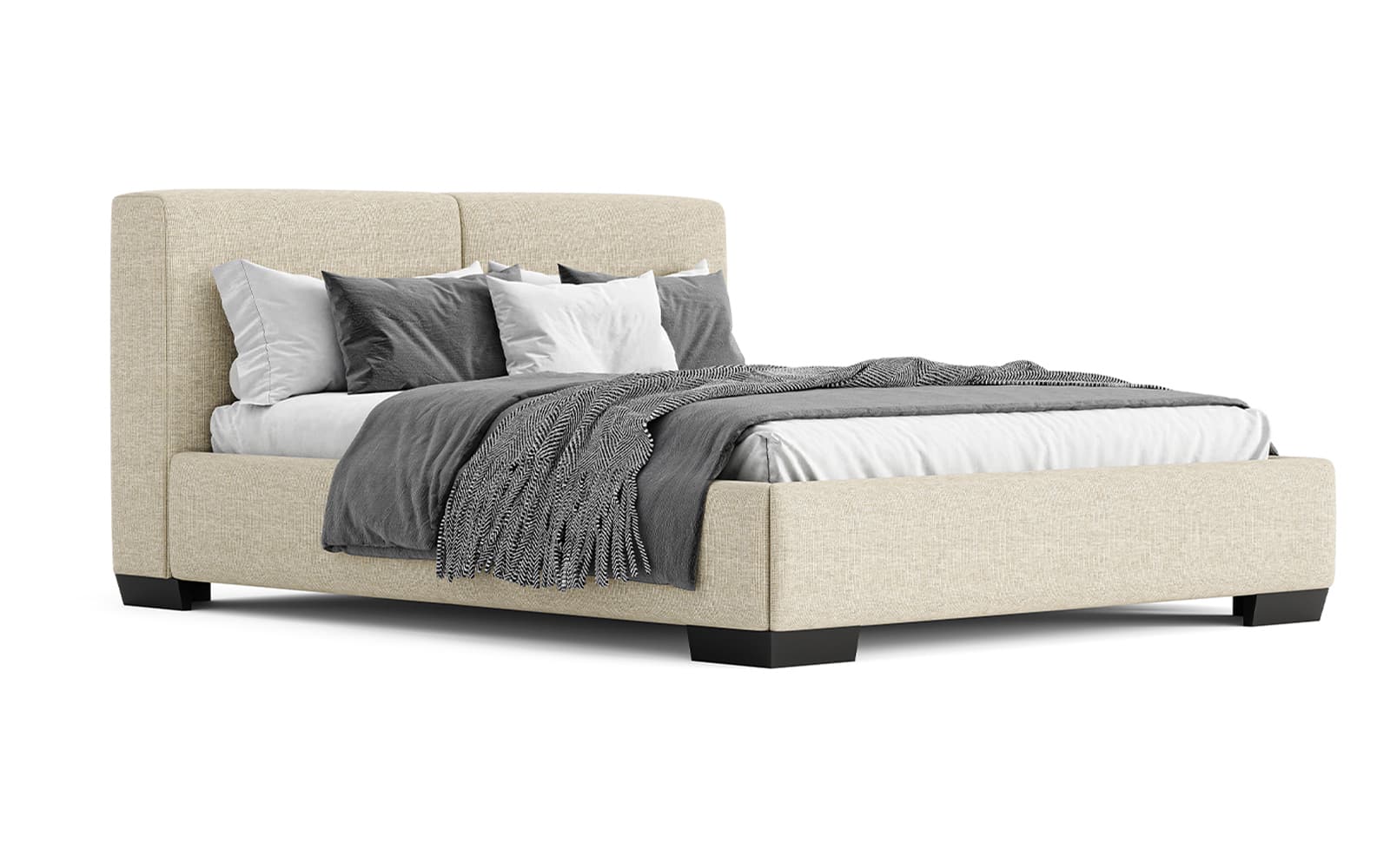 Pat tapițat Loft cu saltea, 140/160/180 cm