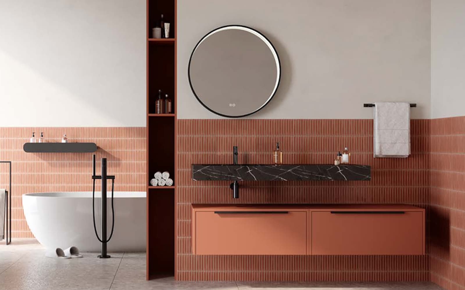 Set mobilier baie suspendat Avena 160 cm, Personalizabil