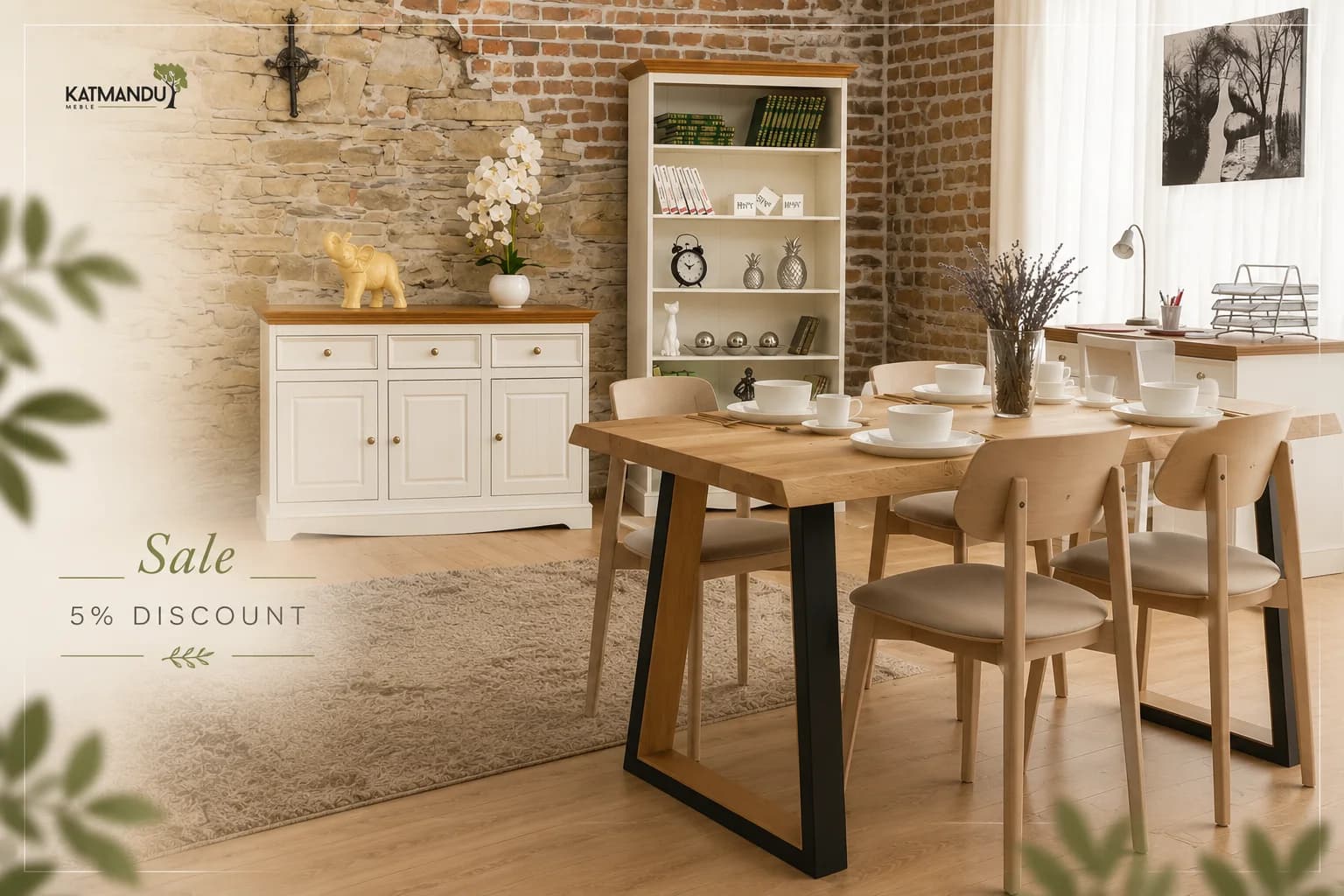 Katmandu Meble — colecții de mobilier din lemn masiv, 5% discount
