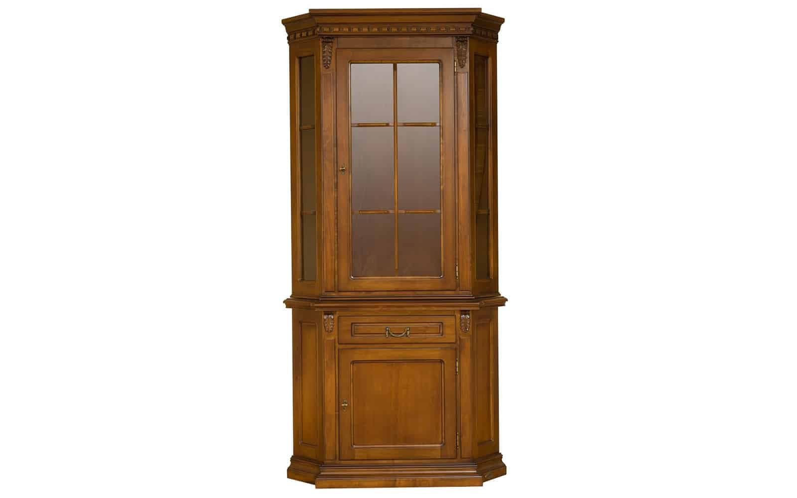 Vitrină Colț Bernhard, Lemn Masiv, 78x78x226cm