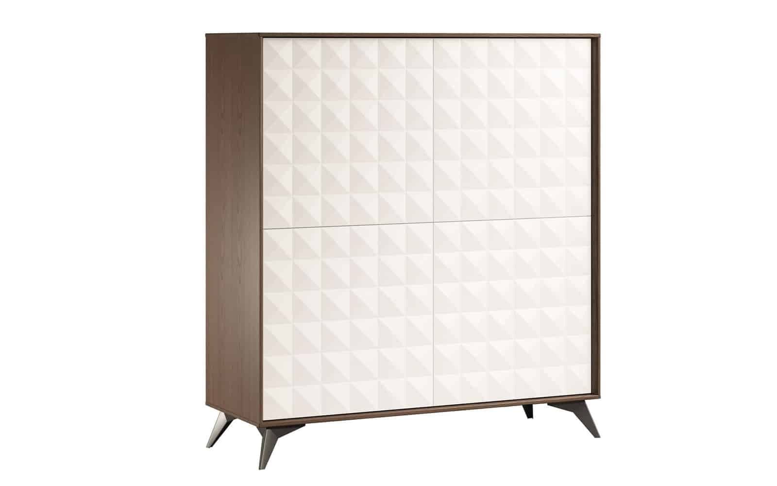 Comoda Zion, 113x43x125cm, Crem-Nuc