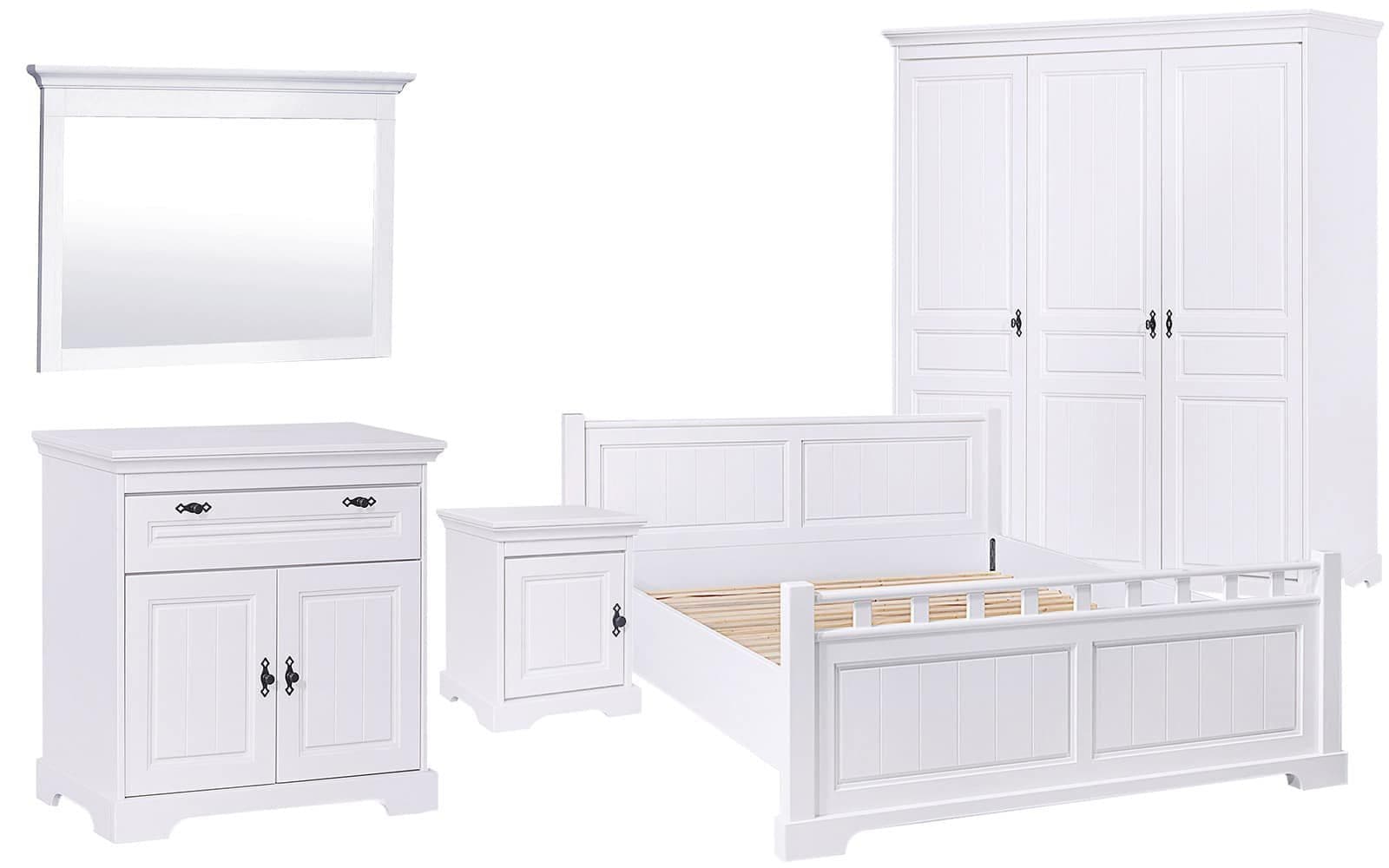 Set Dormitor Amelia, Lemn Masiv, Alb