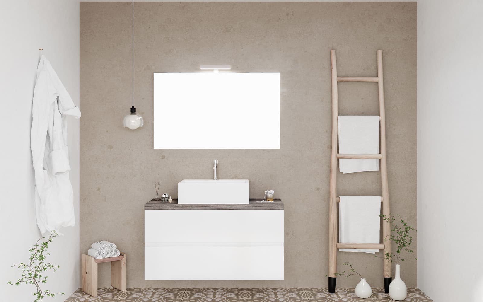 Set Mobilier Baie Carter, Configurabil, 80/100cm din lemn masiv