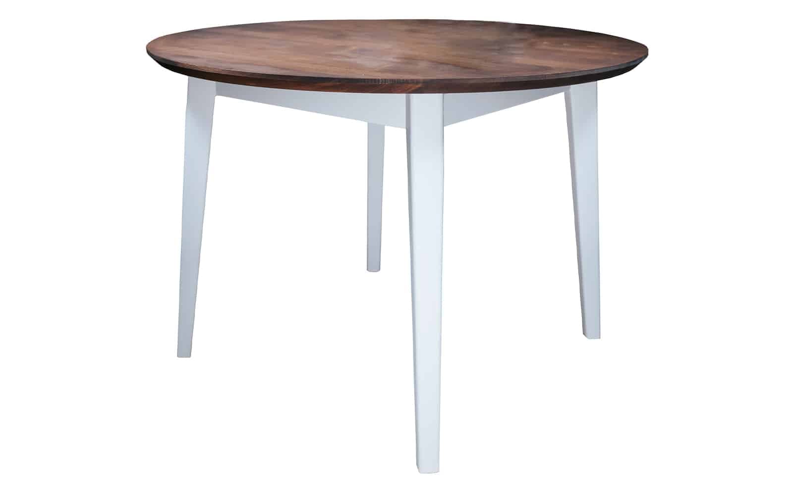 Masă Dining Rotundă Timeless, Lemn Masiv, 110x76 cm, Alb