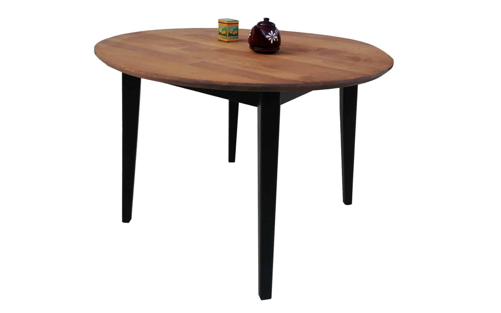 Masă Dining Rotundă Timeless, Lemn Masiv, 110x76 cm, Negru