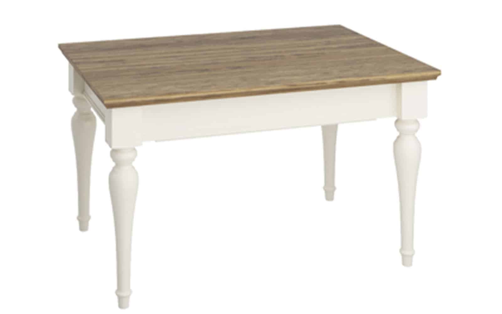 Masuta de Cafea Provence, Extensibila, 90x60x52,5/72cm, Crem-Natur din lemn masiv