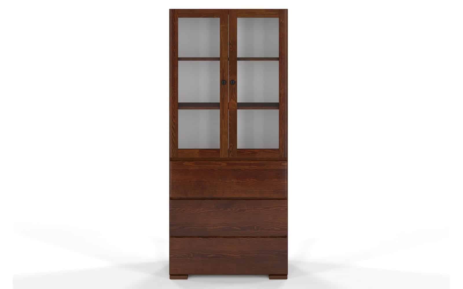 Vitrină TerraCraft, Lemn Masiv Pin, 3 Sertare, 80x38X182cm