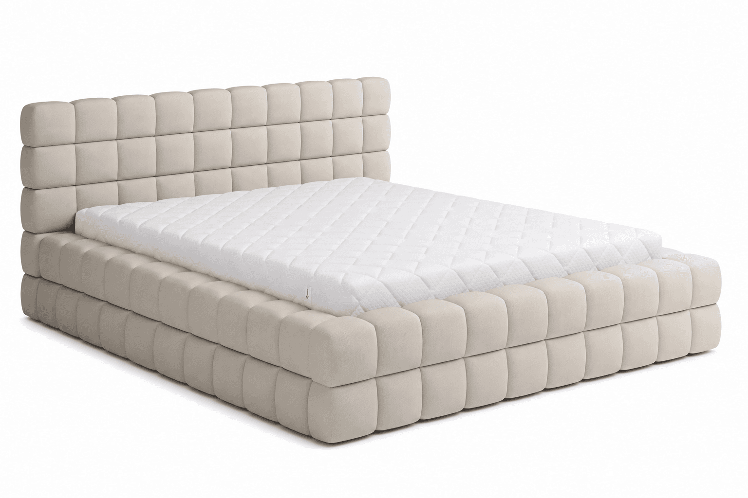 Pat Tapitat Tetrix, Personalizabil, 140/160/180x200cm din lemn masiv