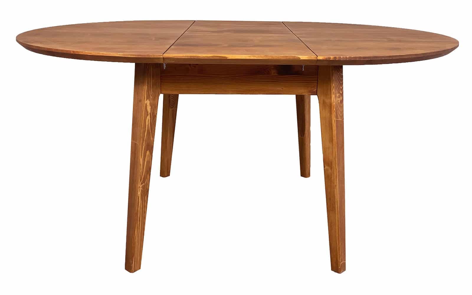 Masă Dining Rotundă Extensibilă Timeless, Lemn Masiv, 110/150x76 cm, Whisky