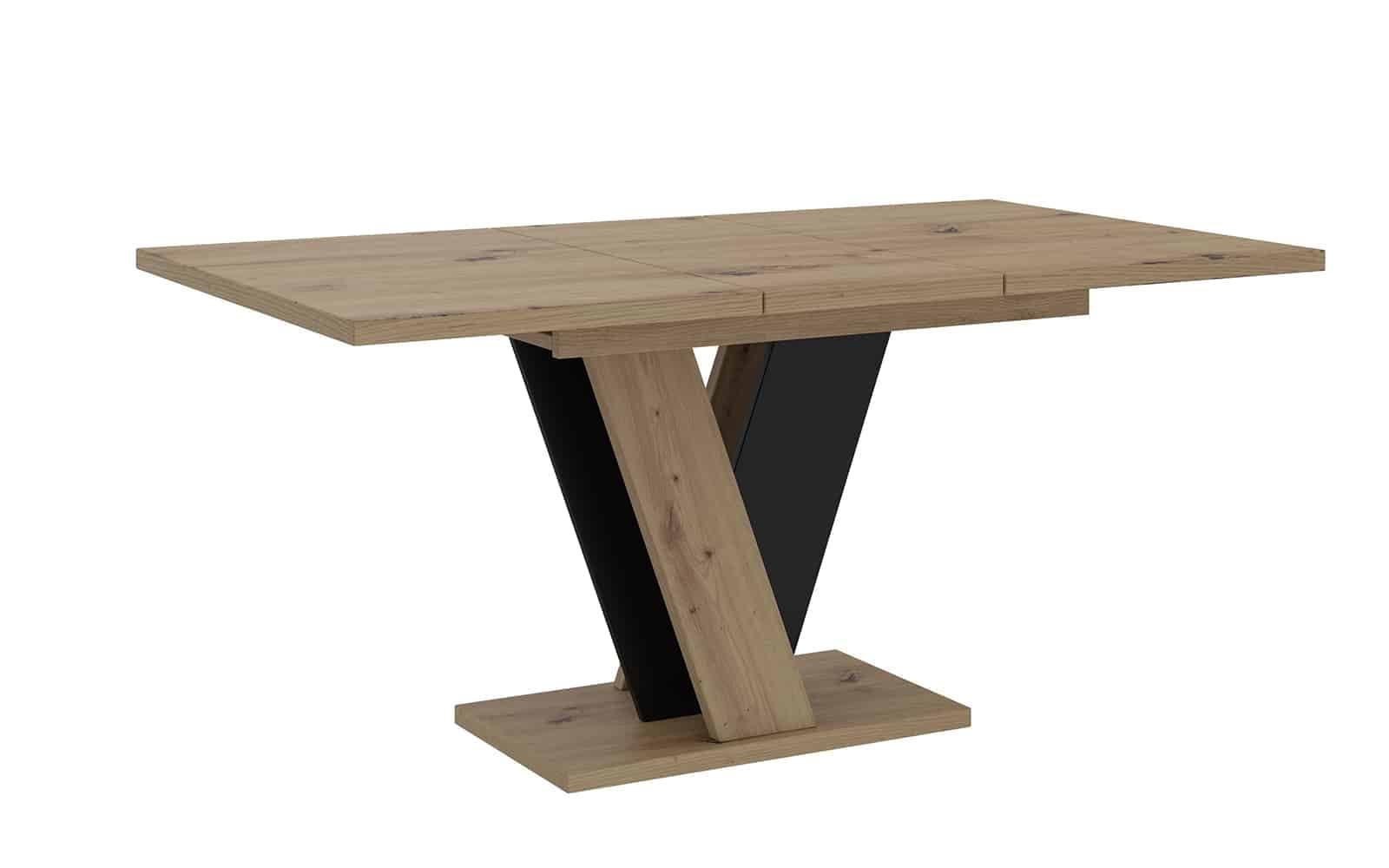masă dining extensibilă bellavista, 120/160x90 cm, negru artizanal