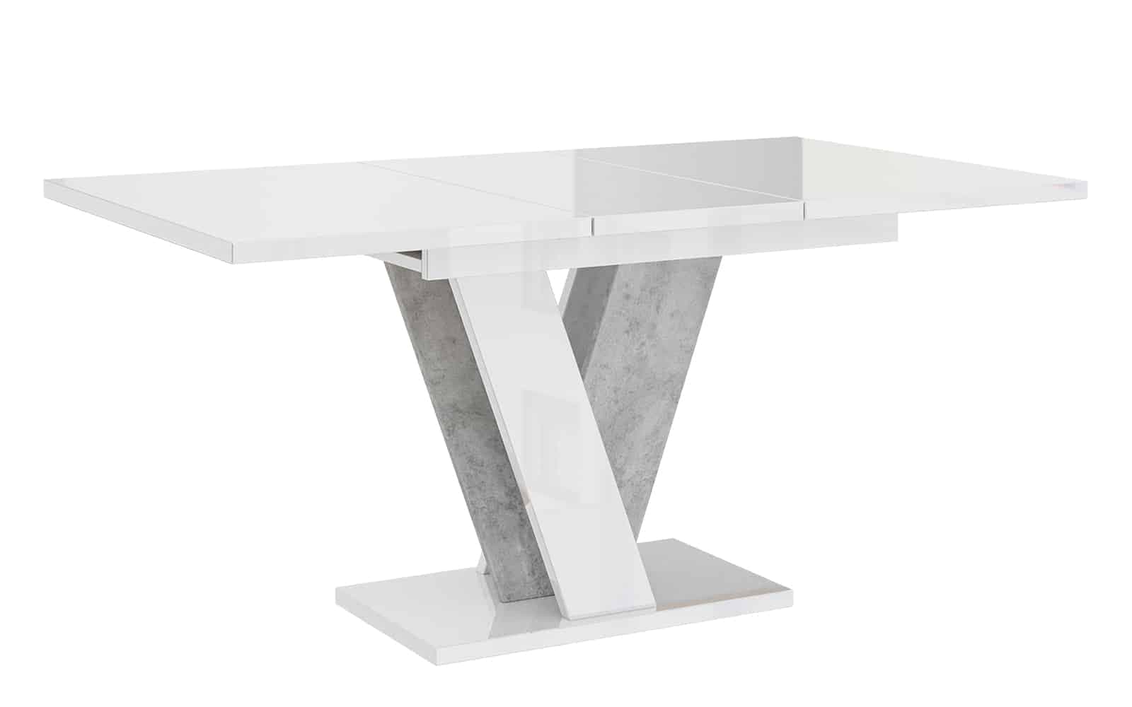 masă dining extensibilă bellavista, 120/160x90 cm, alb/negru