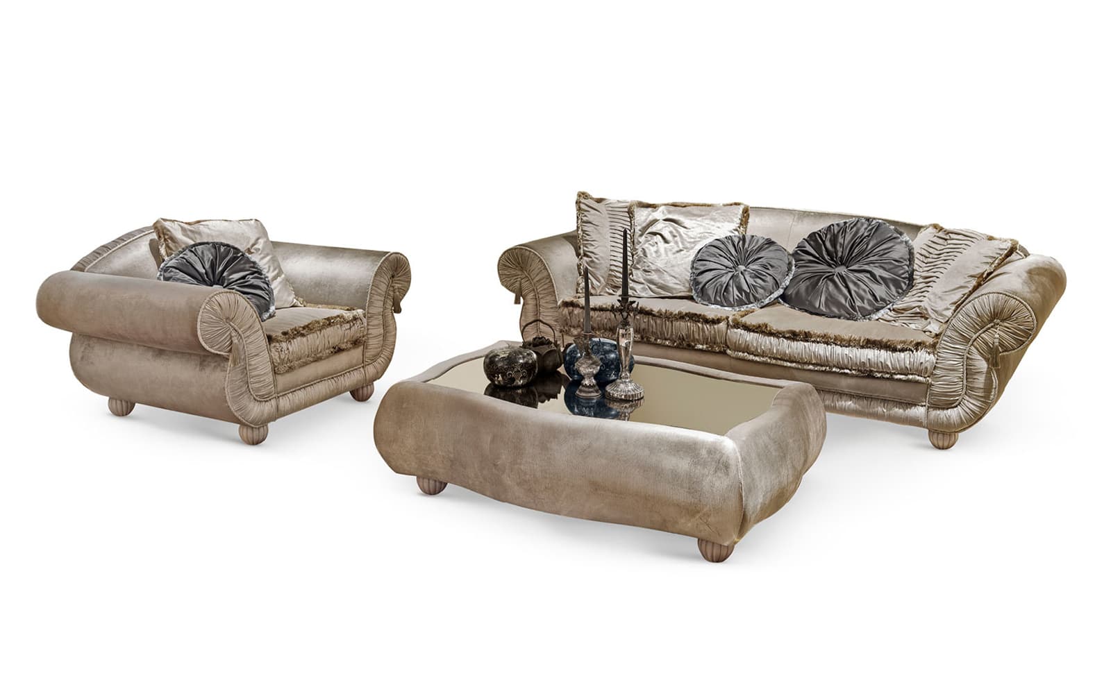 Set canapea si fotoliu Chery, Lemn Masiv
