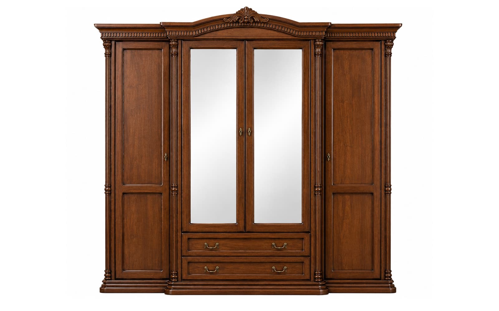 Dulap Briston 4 usi si 2 sertare, Lemn masiv, 240 x 68 x 233 cm