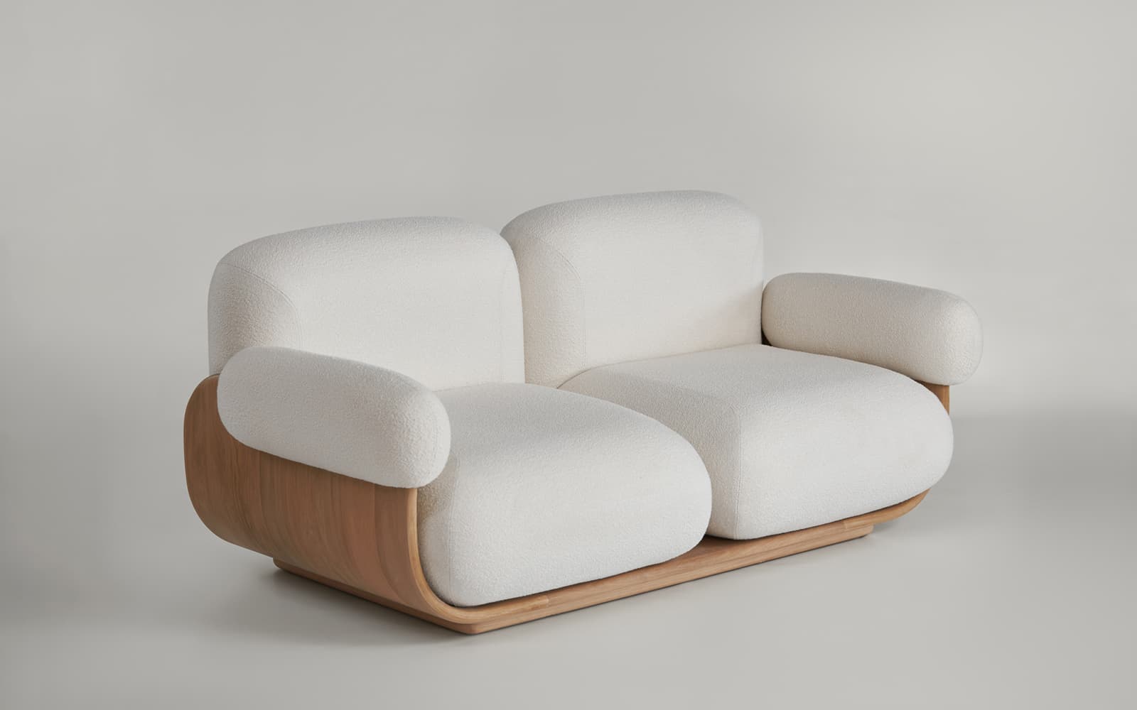 Canapea Cannoli, 218×96×72 cm din lemn masiv