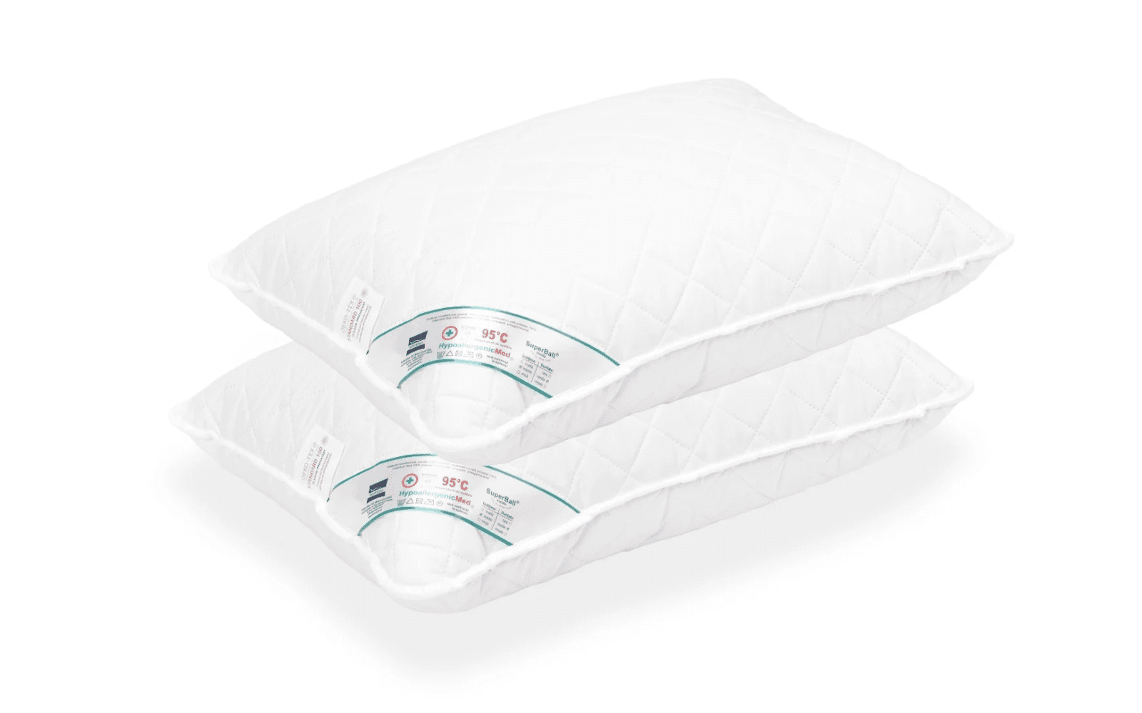 Set 2 Perne Hipoalergenice, Matlasate, cu Microfibra, 60x60 cm din lemn masiv