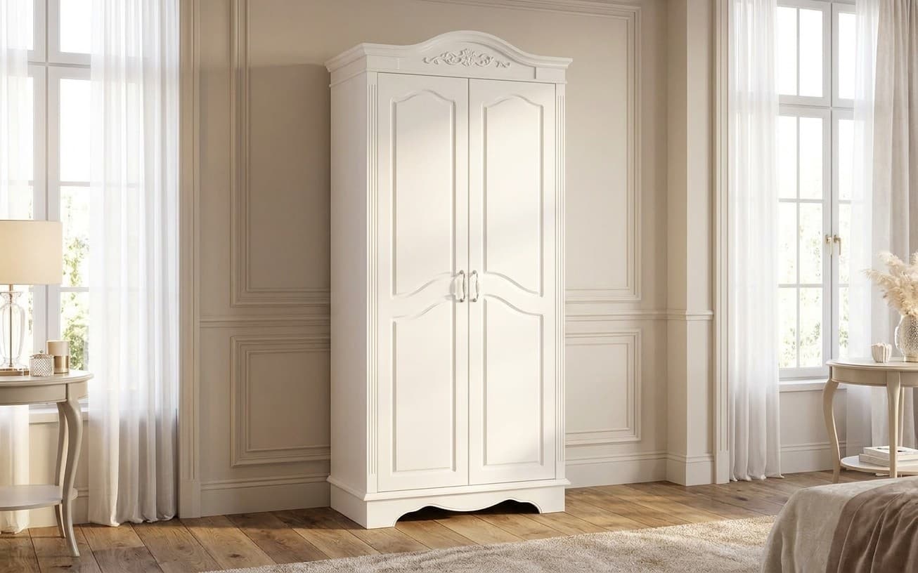Dulap 2 Uși Elizabeth, 107x60x227cm, Alb