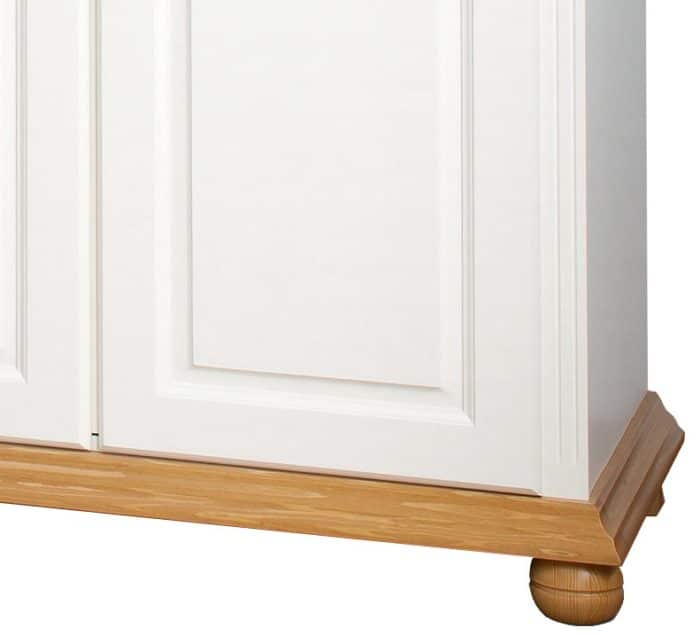 Dulap Celia, Lemn masiv, 197x58x203cm, Alb/Natur - imagine 4