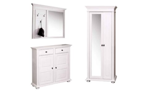 Set Hol Ariana, Lemn Masiv, Alb