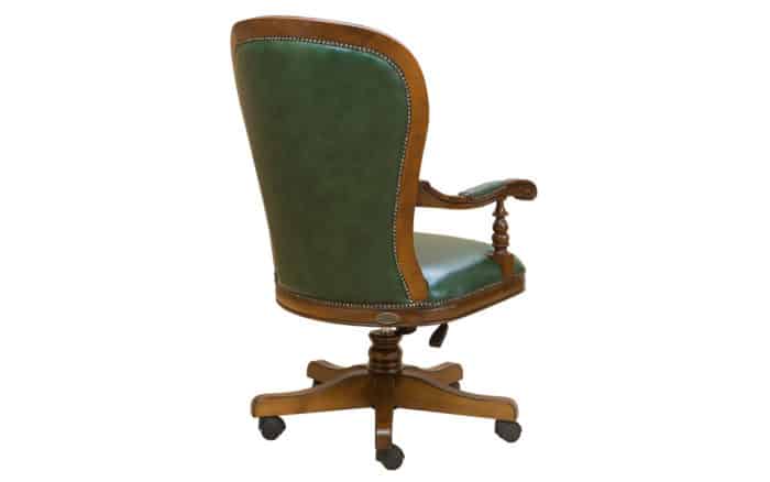 Scaun Rotativ Valerio, Lemn Masiv, Tapiterie Piele, 77 x 62 x 105 cm - imagine 3