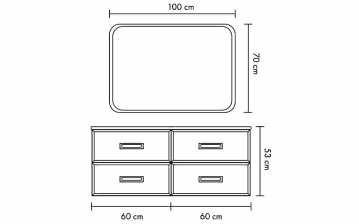 Set Mobilier Baie Suspendat Fabio, cu Lavoar Dublu - imagine 3