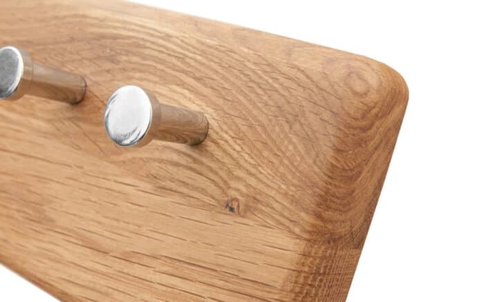 Cuier mic pentru chei , Stejar masiv, 5x10x25 cm, Dotti - imagine 4