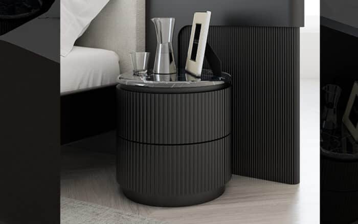 Noptieră Calista, Negru, Ø 45 cm - imagine 4